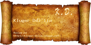 Kluger Dália névjegykártya